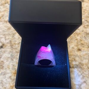 Brazilian Pink Quartz and Agate Ring